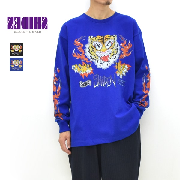BEYOND SHIDEN 紫電 ロンT 虎 ファイヤー SHIDEN シデン プリント ロンTee L/S Tee -Tiger- TY680 ネペンテス