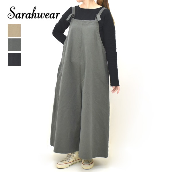 Sarah Wear サラウェア コットンリネンキャンバスサロペットパンツ