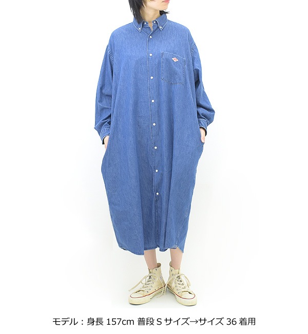 DANTON ȥ ǥ˥󥬥꡼ ܥ󥷥ĥԡ " DENIM DUNGAREE B.D SHIRT DRESS" DT-G0049DUG ǥ̵