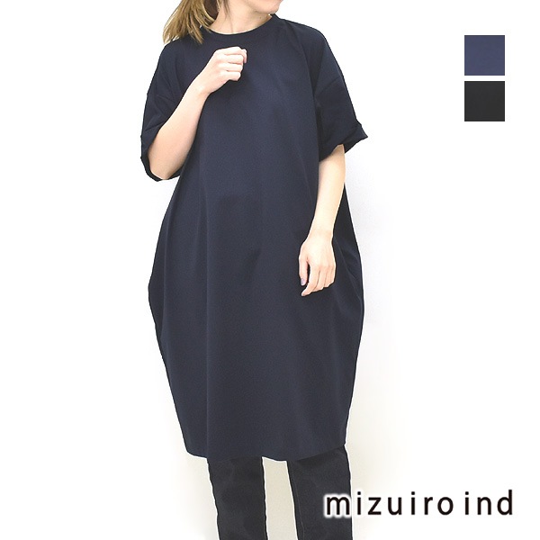 mizuiro ind ミズイロインド ロールアップスリーブワンピース