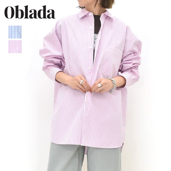 Oblada ���֥�� ���ȥ饤�ץ�������ƥ��å������ Ĺµ STRIPE AUTHENTIC SHIRT M2610SH08 ��ǥ�����������̵����