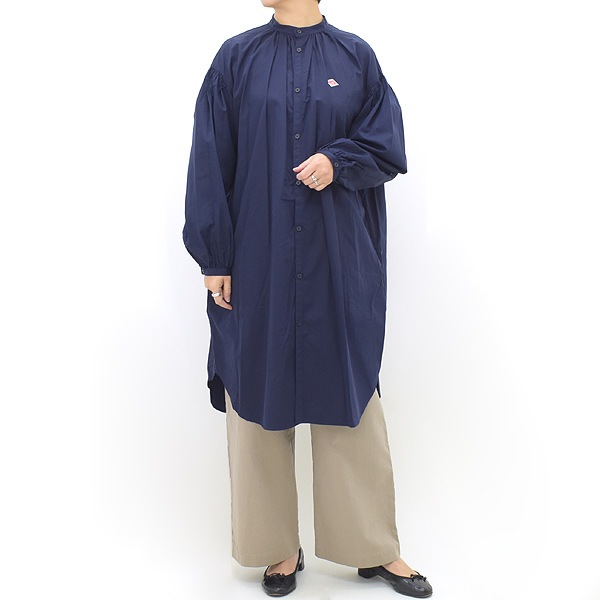 DANTON ����ȥ� ���åȥ�ݥץ�� �Х�ɥ��顼���󥰥���� ����˥å� COTTON POPLIN BAND COLLAR LONG SHIRT DT-B0228 RPL ��ǥ�����������̵����
