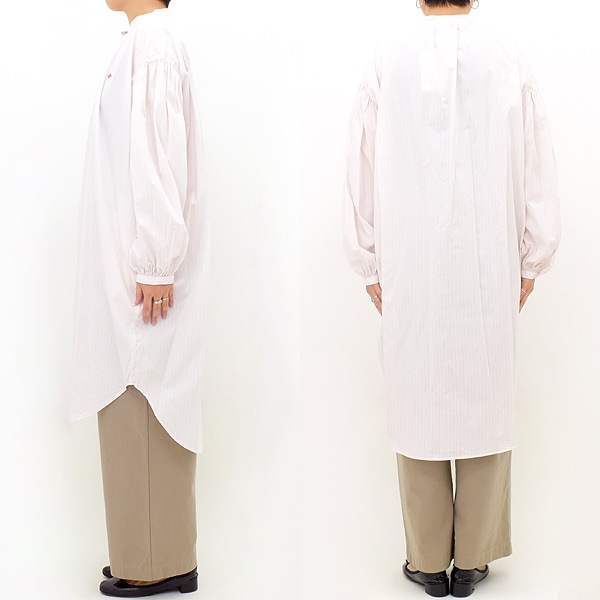 DANTON ����ȥ� ���åȥ�ݥץ�� �Х�ɥ��顼���󥰥���� ����˥å� COTTON POPLIN BAND COLLAR LONG SHIRT DT-B0228 RPL ��ǥ�����������̵����