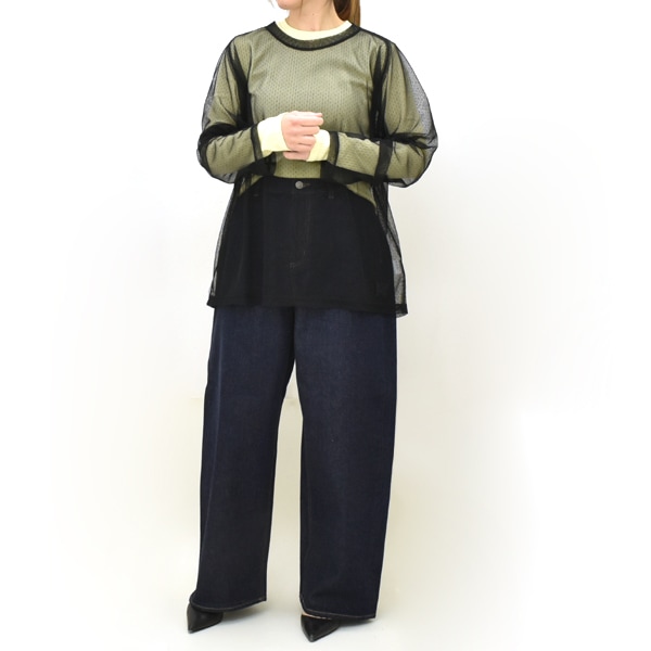 ��26SS��Needles �ˡ��ɥ륺 ���塼��ɥåȥ졼�� U�ͥå����åȥ��� L/S U/Neck Tee -Tulle Dot Lace- SX437������̵���ۡڥ���å��ݥ��Ȳġ�