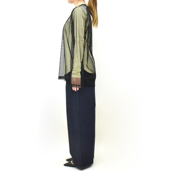 ��26SS��Needles �ˡ��ɥ륺 ���塼��ɥåȥ졼�� U�ͥå����åȥ��� L/S U/Neck Tee -Tulle Dot Lace- SX437������̵���ۡڥ���å��ݥ��Ȳġ�