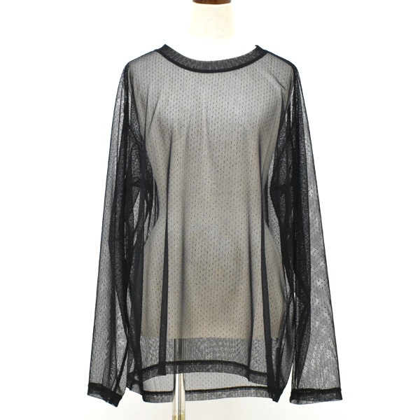 ��26SS��Needles �ˡ��ɥ륺 ���塼��ɥåȥ졼�� U�ͥå����åȥ��� L/S U/Neck Tee -Tulle Dot Lace- SX437������̵���ۡڥ���å��ݥ��Ȳġ�