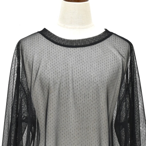 ��26SS��Needles �ˡ��ɥ륺 ���塼��ɥåȥ졼�� U�ͥå����åȥ��� L/S U/Neck Tee -Tulle Dot Lace- SX437������̵���ۡڥ���å��ݥ��Ȳġ�