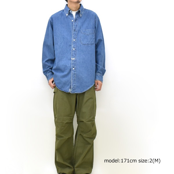 orSlow ���������� ����������� �ܥ�������� �ǥ˥ॷ��� �桼���� STANDARD BUTTON DOWN SHIRT DENIM USED 01-8112-95������̵����