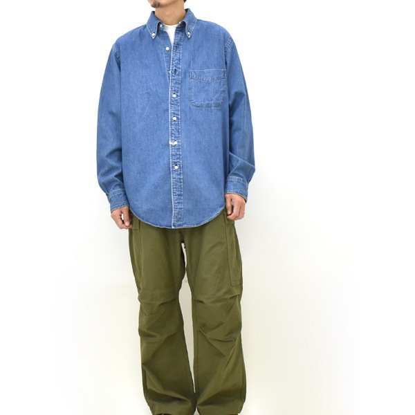 orSlow ���������� ����������� �ܥ�������� �ǥ˥ॷ��� �桼���� STANDARD BUTTON DOWN SHIRT DENIM USED 01-8112-95������̵����