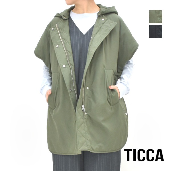 TICCA ティッカ リバーシブルキルティングポンチョ 半袖 TBEA-032