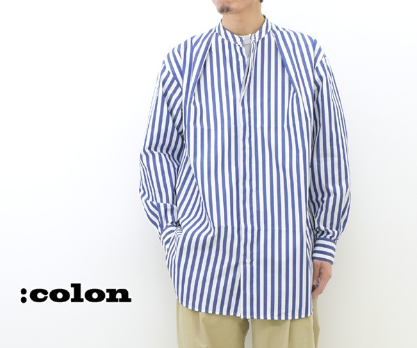 :colon  1in-Pleats Long shirt -Blue Stripes- 1ץ꡼ 󥰥 ȥ饤 CSH-1-23S2̵