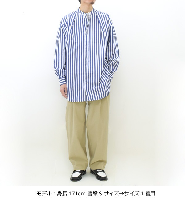 :colon  1in-Pleats Long shirt -Blue Stripes- 1ץ꡼ 󥰥 ȥ饤 CSH-1-23S2̵