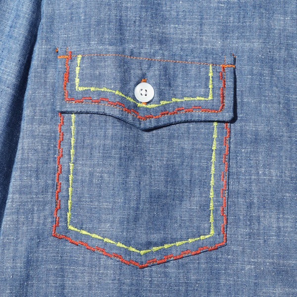 �ڥ�����/60%OFF��Needles �ˡ��ɥ륺 Work Shirt -Chambray/India Emb- �����֥졼�������� ����ɻɽ� OT211������̵���ۡ�SALE�ۡ����ʡ����Բġ�