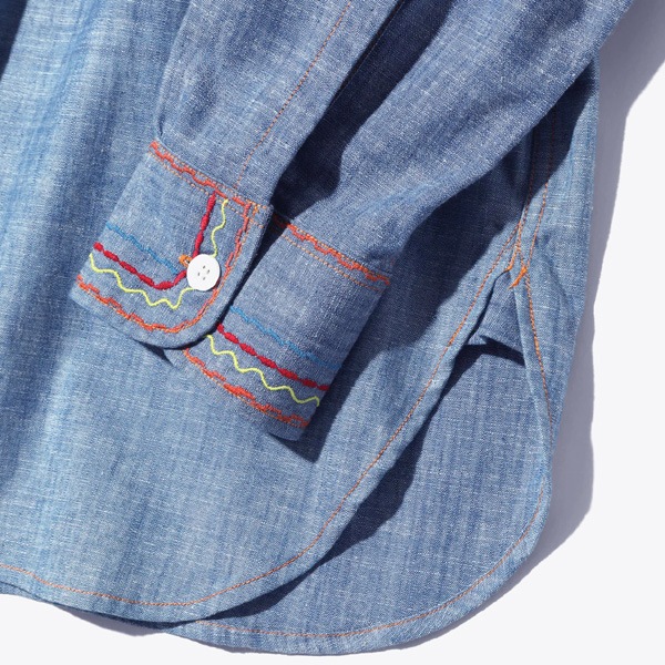 �ڥ�����/60%OFF��Needles �ˡ��ɥ륺 Work Shirt -Chambray/India Emb- �����֥졼�������� ����ɻɽ� OT211������̵���ۡ�SALE�ۡ����ʡ����Բġ�