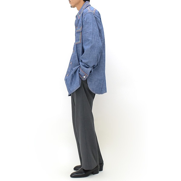 �ڥ�����/60%OFF��Needles �ˡ��ɥ륺 Work Shirt -Chambray/India Emb- �����֥졼�������� ����ɻɽ� OT211������̵���ۡ�SALE�ۡ����ʡ����Բġ�
