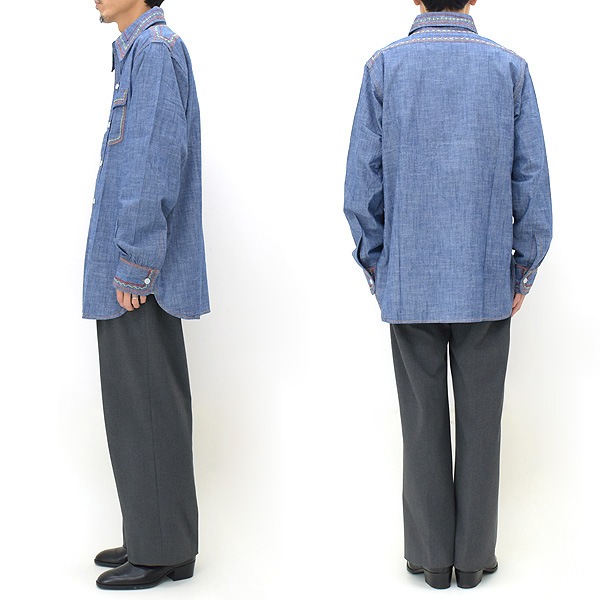 �ڥ�����/60%OFF��Needles �ˡ��ɥ륺 Work Shirt -Chambray/India Emb- �����֥졼�������� ����ɻɽ� OT211������̵���ۡ�SALE�ۡ����ʡ����Բġ�