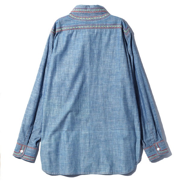 �ڥ�����/60%OFF��Needles �ˡ��ɥ륺 Work Shirt -Chambray/India Emb- �����֥졼�������� ����ɻɽ� OT211������̵���ۡ�SALE�ۡ����ʡ����Բġ�