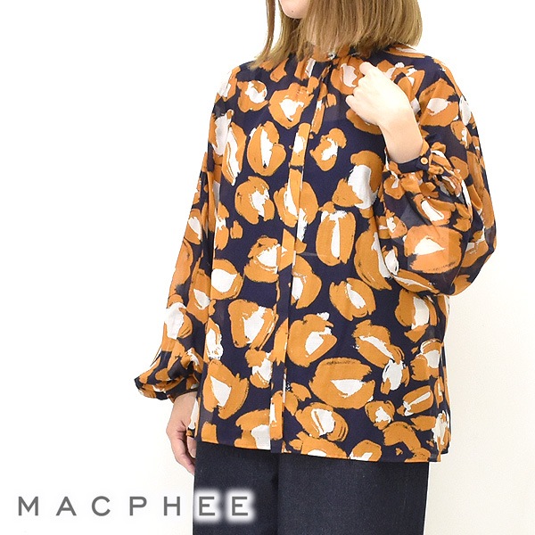 再入荷】MACPHEE マカフィー ペイントパターンブラウス 44-01002 