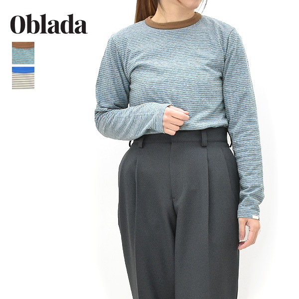 26SS】Oblada オブラダ MULTI BORDER LONG TEE マルチ ボーダー ロング