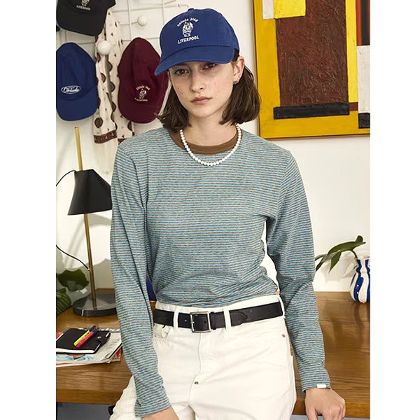 ��26SS��Oblada ���֥�� MULTI BORDER LONG TEE �ޥ�� �ܡ����� ���� T����� S2610CU16 ��ǥ�����������̵����