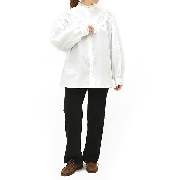 ��2025AW HOLIDAY COLLECTION ��THE SHINZONE ���󥾡��� PIN-TUCK LACE BLOUSE �ԥ󥿥å� �졼�� �֥饦�� 25AMSBL08 ��ǥ�����������̵����