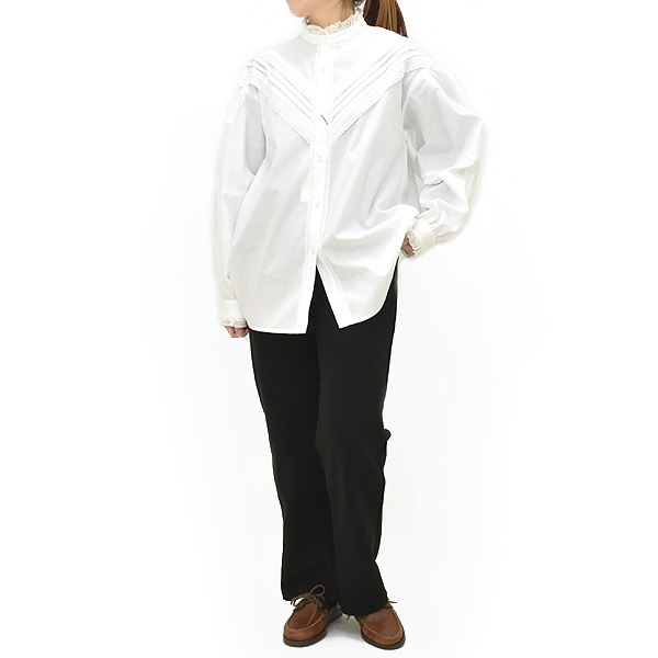 ��2025AW HOLIDAY COLLECTION ��THE SHINZONE ���󥾡��� PIN-TUCK LACE BLOUSE �ԥ󥿥å� �졼�� �֥饦�� 25AMSBL08 ��ǥ�����������̵����