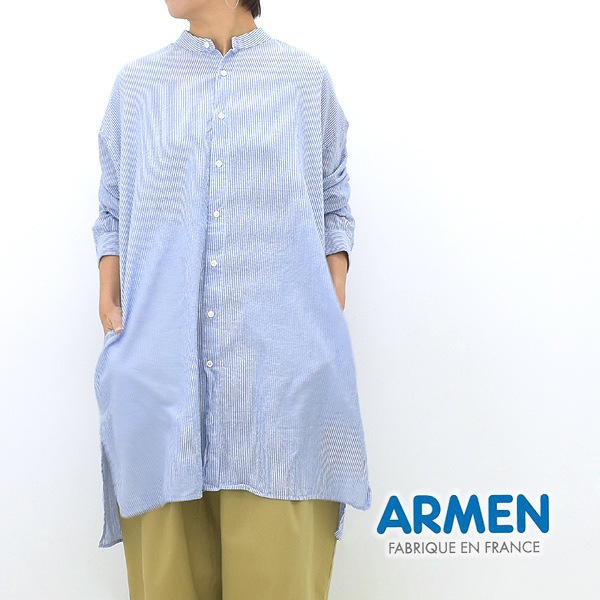 ARMEN - アーメン　シャツ ARMEN アーメン ユーティリティバンドカラーロングシャツ
