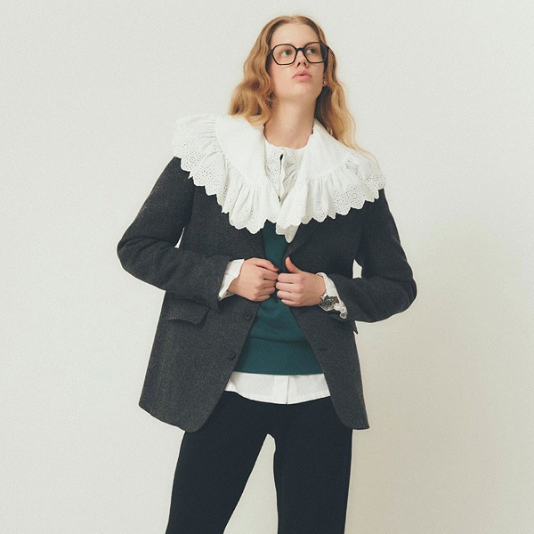 25AWTHE SHINZONE 󥾡 LACE COLLAR BLOUSE 졼 顼 ֥饦 25AMSBL02  ǥ̵