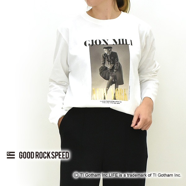 GOOD ROCK SPEED ���åɥ��å����ԡ���LIFE PICTURE COLLECTION �饤��GJON MILI FOIL PRINT LS T-SHIRT �ץ��ȥ���Tee 25LFE206W ��ǥ�����