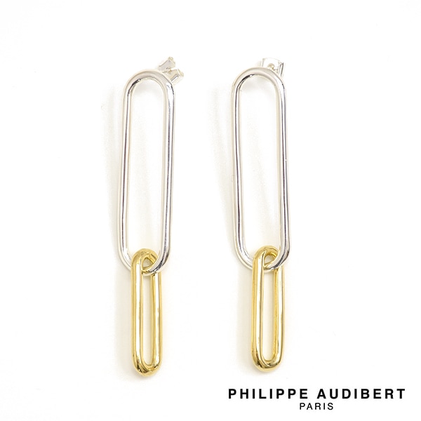 PHILIPPE AUDIBERT �ե���å� �����ǥ��١��� Double oval XL earring ���֥� �����Х� XL ������ �ԥ��� BO4580 ��ǥ�����������̵����