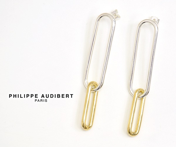 PHILIPPE AUDIBERT �ե���å� �����ǥ��١��� Double oval XL earring ���֥� �����Х� XL ������ �ԥ��� BO4580 ��ǥ�����������̵����