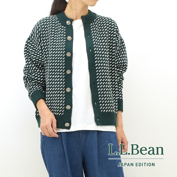 L.L.Bean Japan Edition ���륨��ӡ��� ����ѥ󥨥ǥ������ �С������� �����å���֥륻������ �����ǥ����� Wayne Washable Sweater Cardigan Bird's-Eye 3575-4131 ��ǥ�����������̵����
