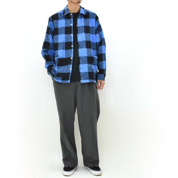 HIGH! STANDARD �ϥ������������ �֥�å���� �ե��ͥ� �������å������ BRUSHED FLANNEL WORK SMOCK SHIRT 1021308 ���Ӹ��� ��󥺡�����̵����
