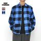 HIGH! STANDARD �ϥ������������ �֥�å���� �ե��ͥ� �������å������ BRUSHED FLANNEL WORK SMOCK SHIRT 1021308 ���Ӹ��� ��󥺡�����̵����