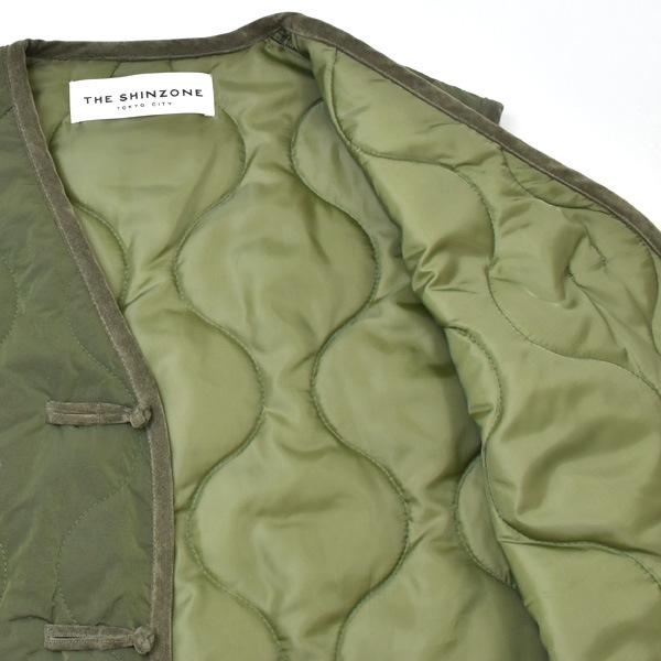 ��25AW��THE SHINZONE ���󥾡��� QUILTING CHINA BUTTON VEST ����ƥ��� ���㥤�� �ܥ��� �٥��� 25AMSJK06 ��ǥ�����������̵����