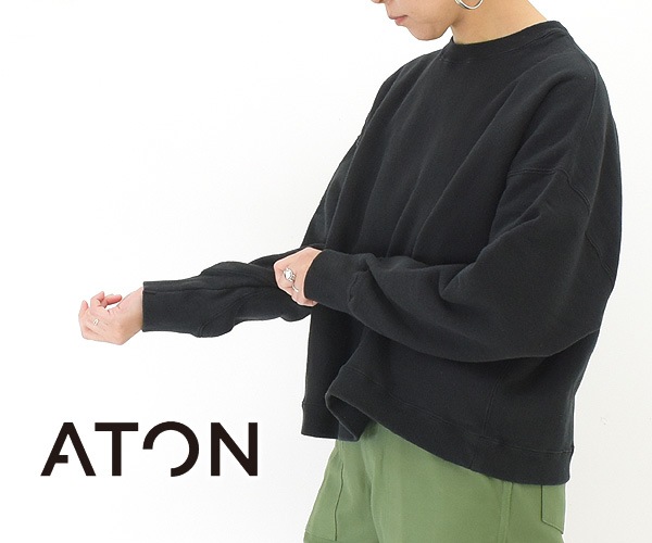 ATON ȥ "GARMENT DYE OVERSIZED PULLOVER" ȥ΢ӥץ륪Сå AT-KKAGNM0101 ˥å̵