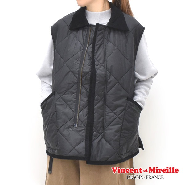 �ڥ�����/40%OFF��VINCENT ET MIREILLE �����󥽥󥨥ߥ쥤�� RIDING VEST ����ƥ��󥰥٥��� DQ25032 ��ǥ�����������̵���ۡ�25-26WINTER SALE�ۡ����ʡ����Բġ�