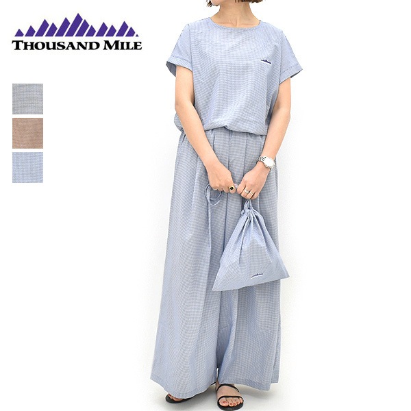��2BUY=10%OFF�����桿�ڥ�����/20%OFF��THOUSAND MILE ��������ɥޥ��� �ե������꡼�֥���� ���󥰥ѥ�� ���åȥ��å� �����å� TM261CK00362 ��ǥ�����������̵���ۡ�26 SUMMER SALE�ۡ����ʡ����Բġ�