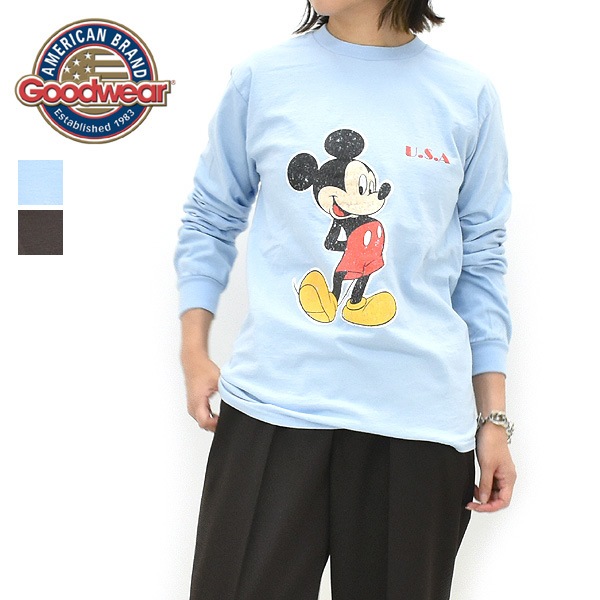 Goodwear ���åɥ����� Mickey L/S TEE-3 �ߥå����ޥ��� U.S.A ���󥰥��꡼��T����� Ĺµ LCS-263003 ��ǥ����� ��� ��˥��å���������̵����