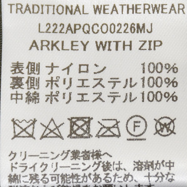 TRADITIONAL WEATHERWEAR �ȥ�ǥ�����ʥ� �������������� �Ρ����顼����ƥ��󥰥��㥱�å� �������꡼���å� "ARKLEY WITH ZIP" 0226MJ ��ǥ�����������̵����