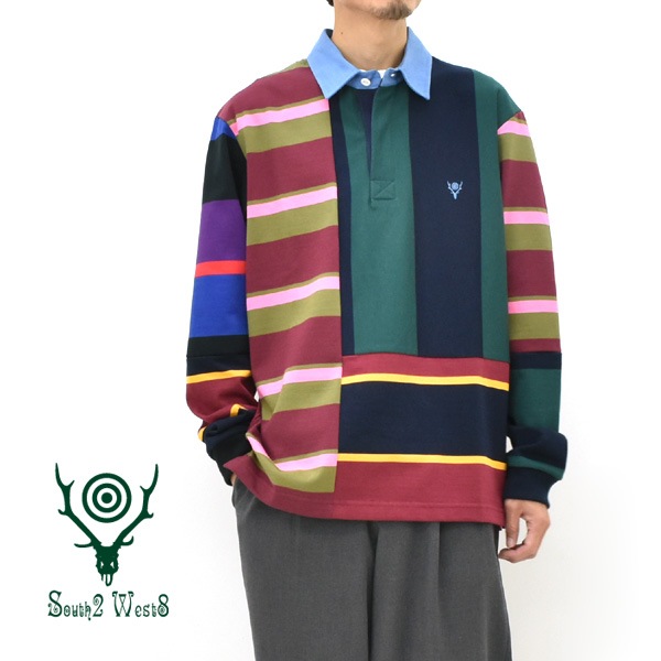 ��25AW��South2 West8 �������ġ��������ȥ����� �饬������� ���쥤�����ѥ����� Rugger Shirt -Cotton Plainstitch / Crazy Pattern B- RW651������̵����