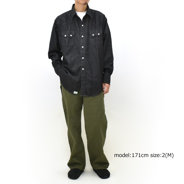 orSlow ���������� ���������󥷥�� �֥�å��ǥ˥� WESTERN SHIRT BLACK DENIM 01-8124-D61 ��� ������������̵����