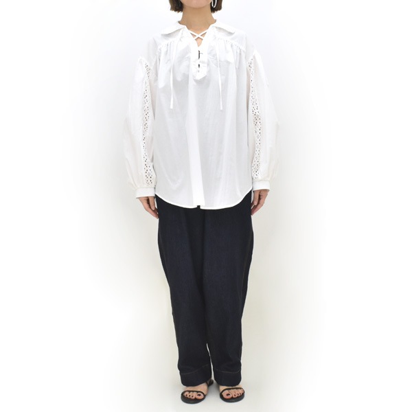 ��26SS��THE SHINZONE ���󥾡��� LACE-UP BLOUSE �졼�����å� �֥饦�� 26SMSBL02 ��ǥ�����������̵����