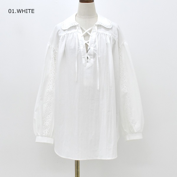 ��26SS��THE SHINZONE ���󥾡��� LACE-UP BLOUSE �졼�����å� �֥饦�� 26SMSBL02 ��ǥ�����������̵����