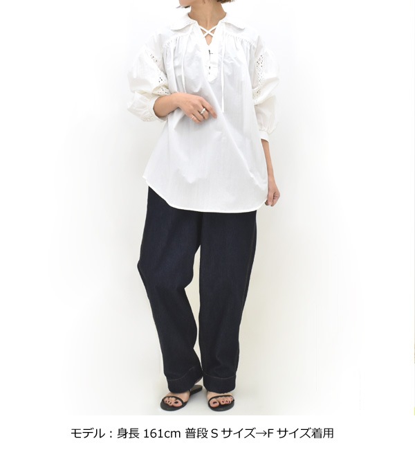 ��26SS��THE SHINZONE ���󥾡��� LACE-UP BLOUSE �졼�����å� �֥饦�� 26SMSBL02 ��ǥ�����������̵����