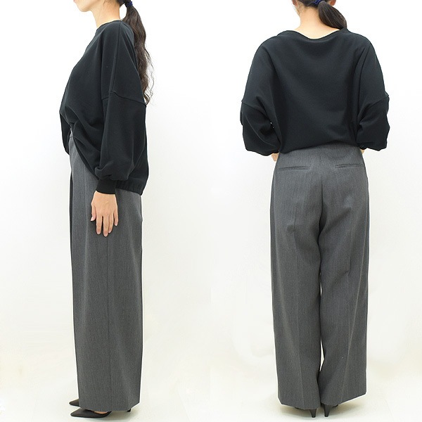 ATON ȥ WOOL GABARDINE WIDE TWO TUCKED PANYS  Х 磻 ġå ѥ AT-PRAGSW0807 ǥ̵