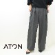 ATON ȥ WOOL GABARDINE WIDE TWO TUCKED PANYS  Х 磻 ġå ѥ AT-PRAGSW0807 ǥ̵