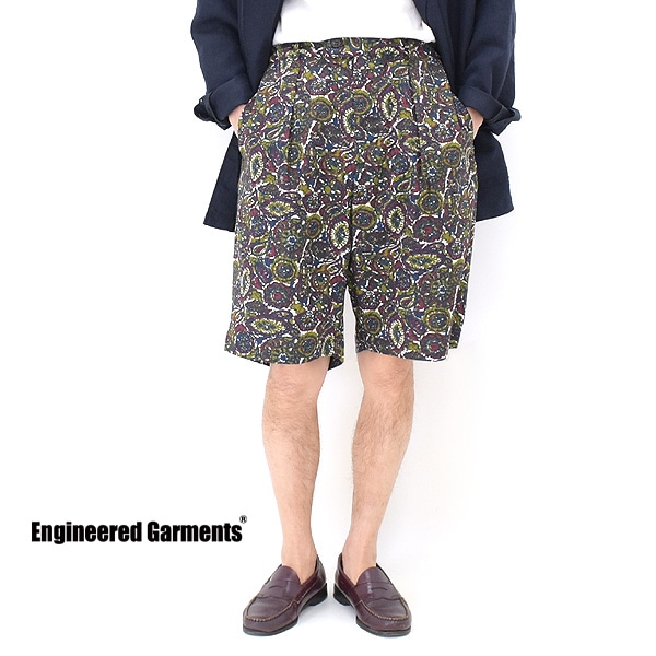 【60%OFF】【23SS】ENGINEERED GARMENTS エンジニアードガーメンツ SUNSET SHORT -COTTON BATIK-  1プリーツ サンセットショーツ コットンバティック MP285【送料無料】【セール/SALE】【返品・交換不可】-Seagull direction 