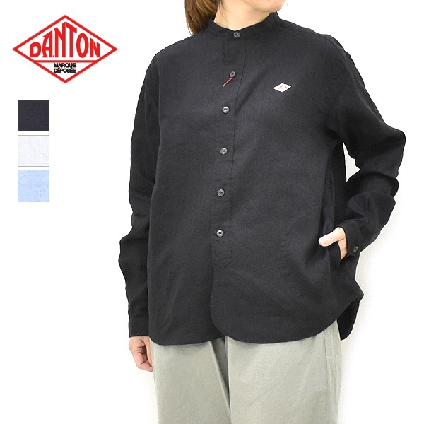 DANTON ダントン リネンバンドカラーシャツ DT-B0279FLI レディース