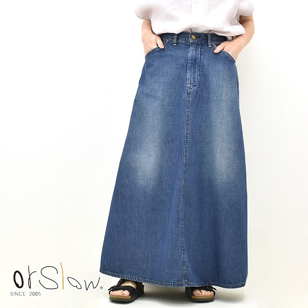 低価格で大人気の オアスロウ orSlow 30's ペインター SKIRT DENIM LONG PAINTER スカート